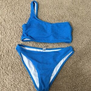 SHEIN Blue Textured Bikini Set